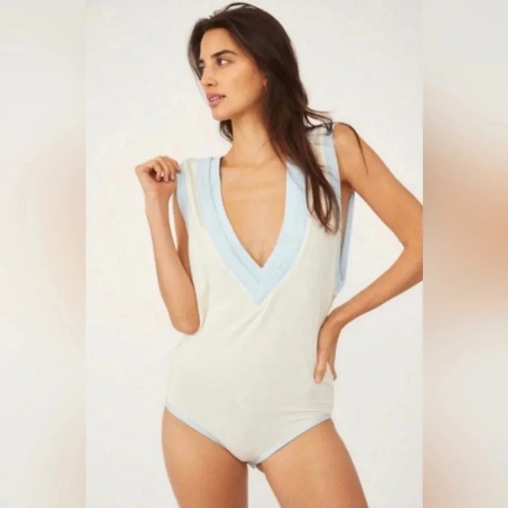 Free People Cozy Girl Tank Bodysuit Size Large NWT Casual Spring Summer Beach